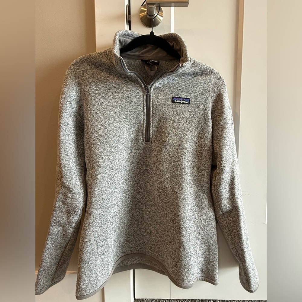 Patagonia Gray Zip Up Top with Cozy Knit Texture